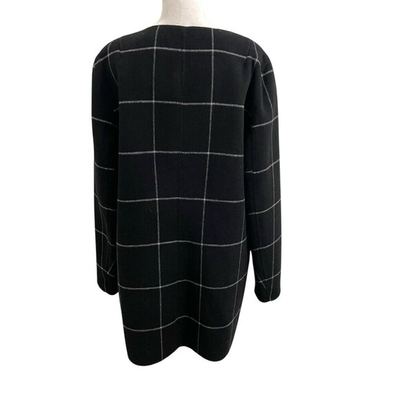 TALBOTS Wool Blend Plaid Windowpane Full Zip Jacket Coat Topper size Large - Picture 7 of 10